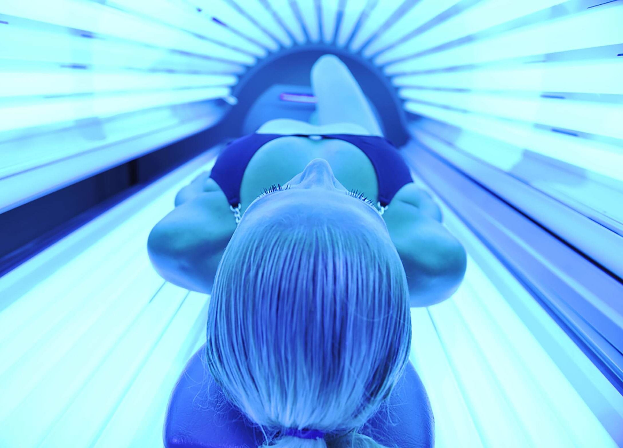 woman in tanning bed