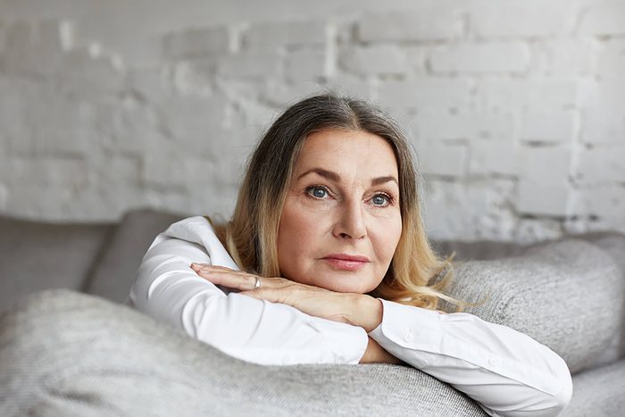 mature woman staring off