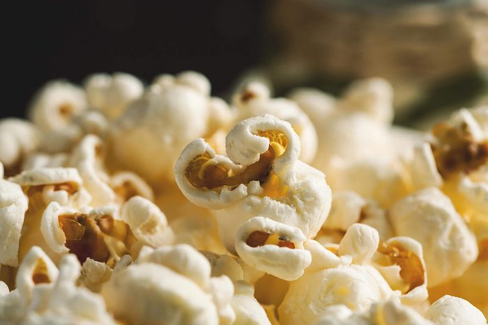 Popped popcorn up close