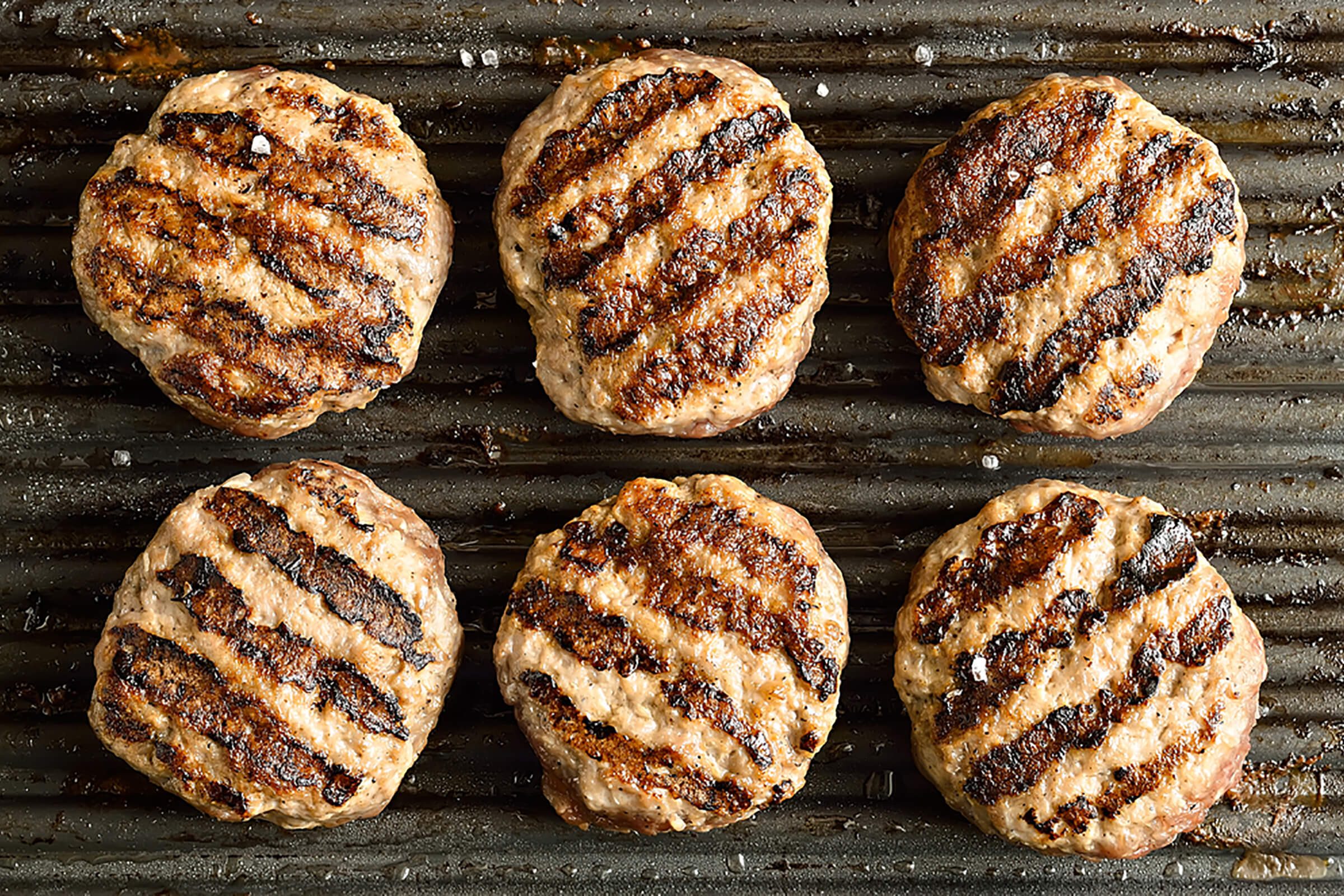 grilled, plain burgers