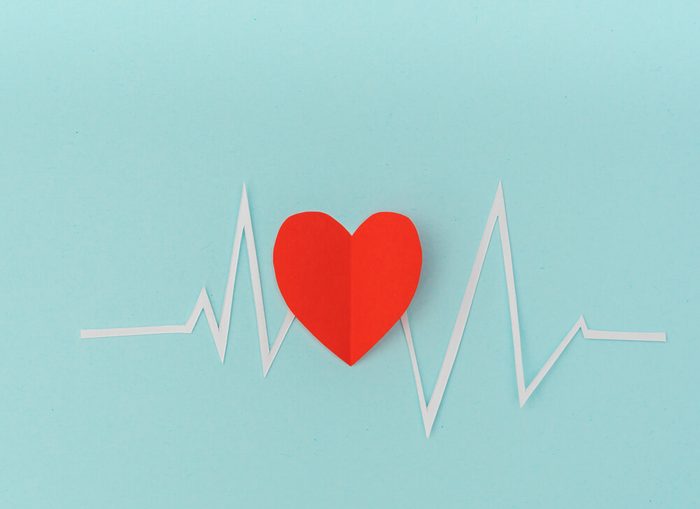 Paper cut of cardiogram of heart rhythm