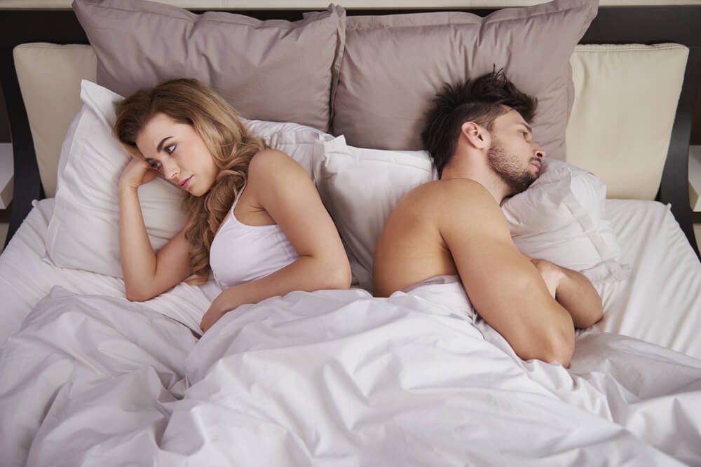 Frustrated couple with serious problems 