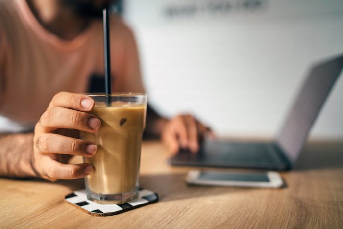 close up of iced coffee