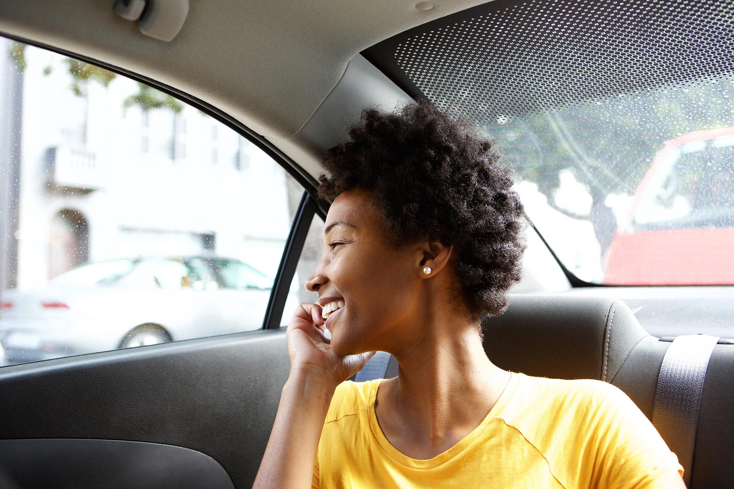 happy woman talking on phone