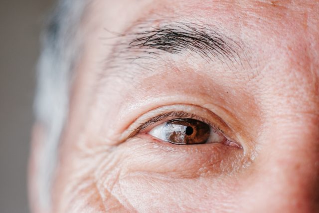close up of man's eye