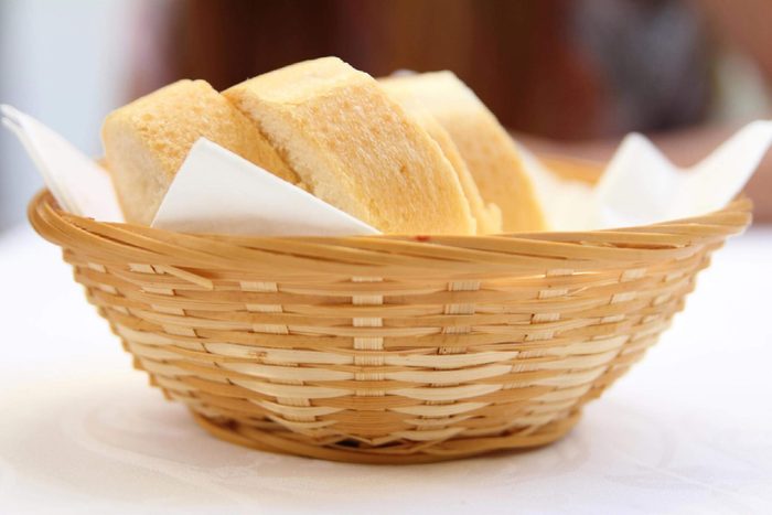 basket of bread in restaurant