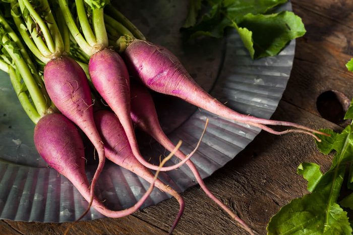 Raw Organic Purple Radishes Ready to Eat