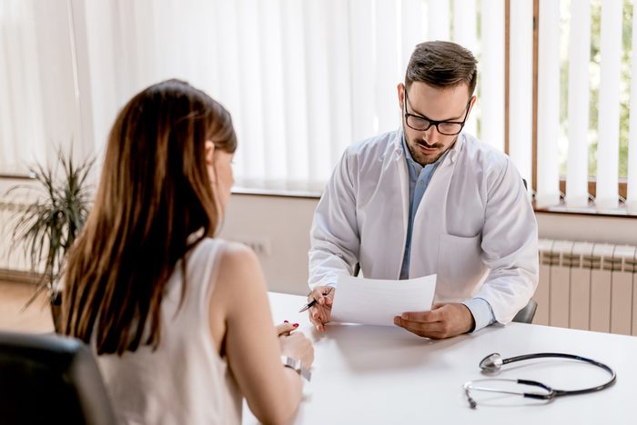 Doctor and patient discussing results