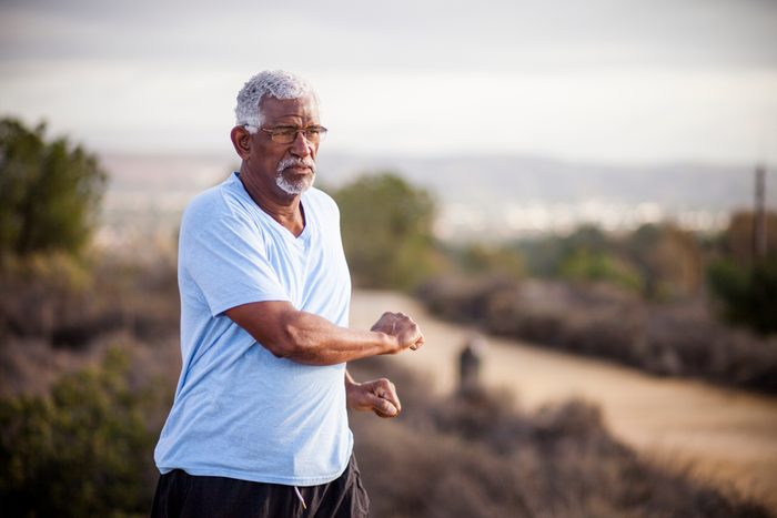 man exercising outside