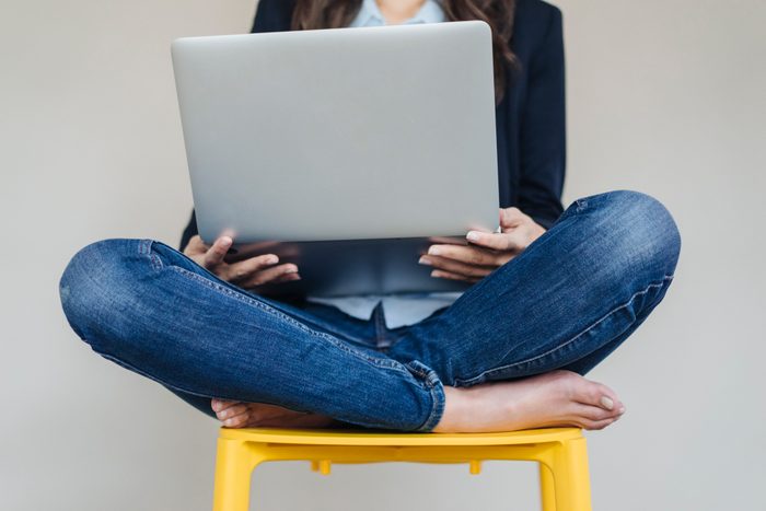 sitting cross legged