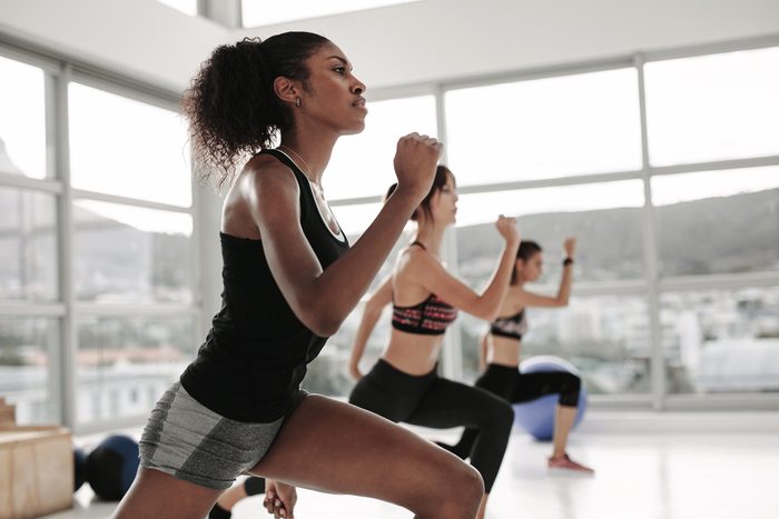 women working out in exercise class