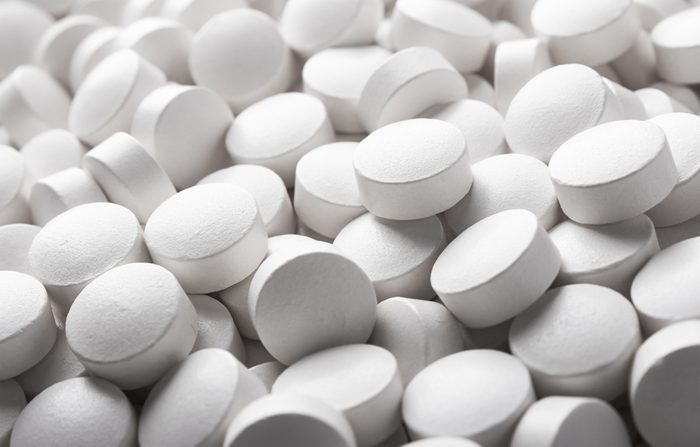 White pills close up