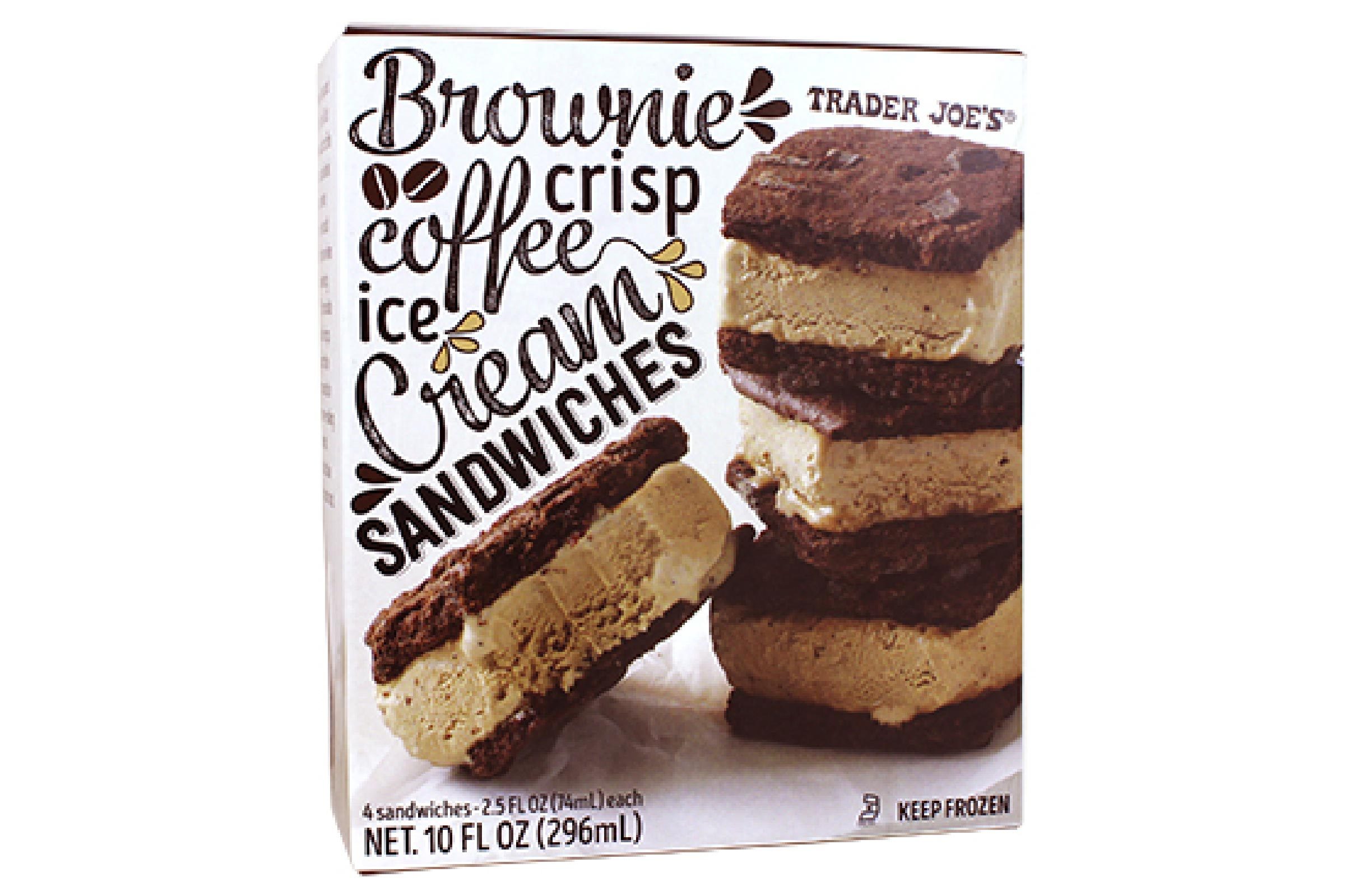 Brownie Crisp Coffee Ice Cream Sandwiches