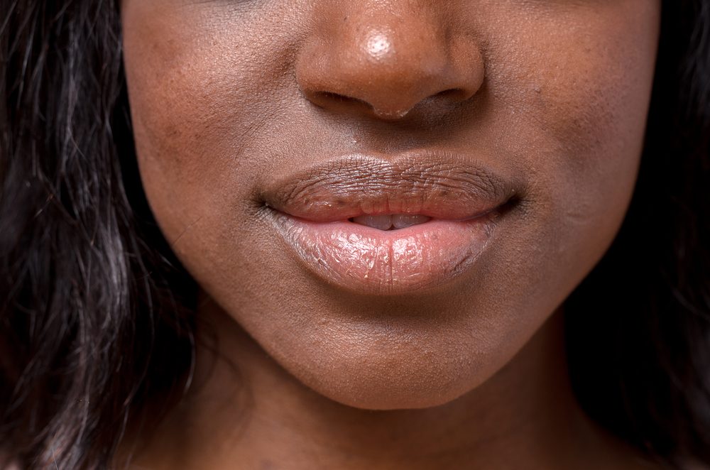 closeup of woman's lips