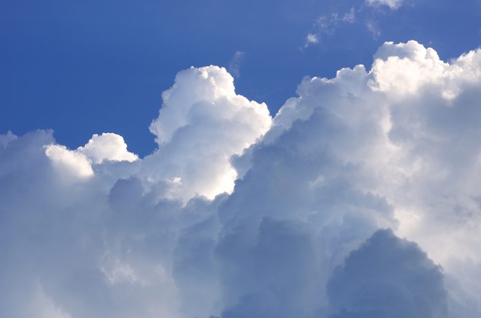 deep blue sky and clouds