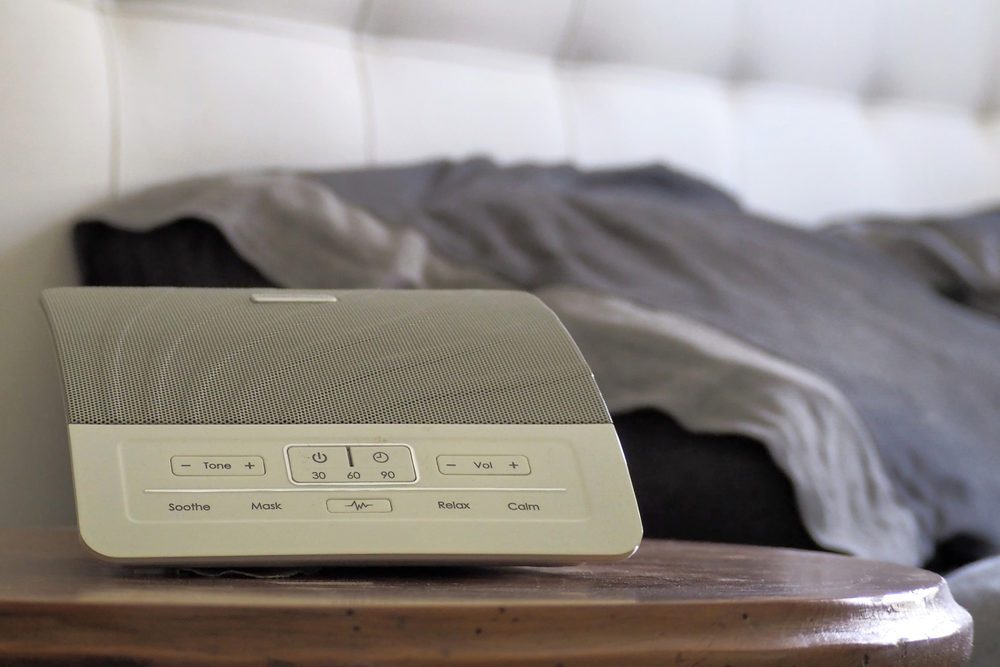 White noise machine, device that produces random sounds used for sleep aid