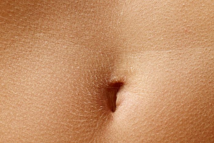 woman's belly button