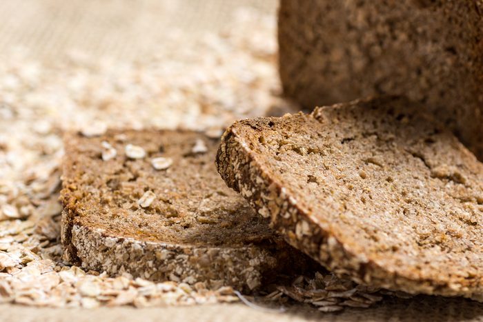 Whole Grain Unleavened Organic Bread with Rye, Oats and Flax Seeds. Healthy Chrono Diet.