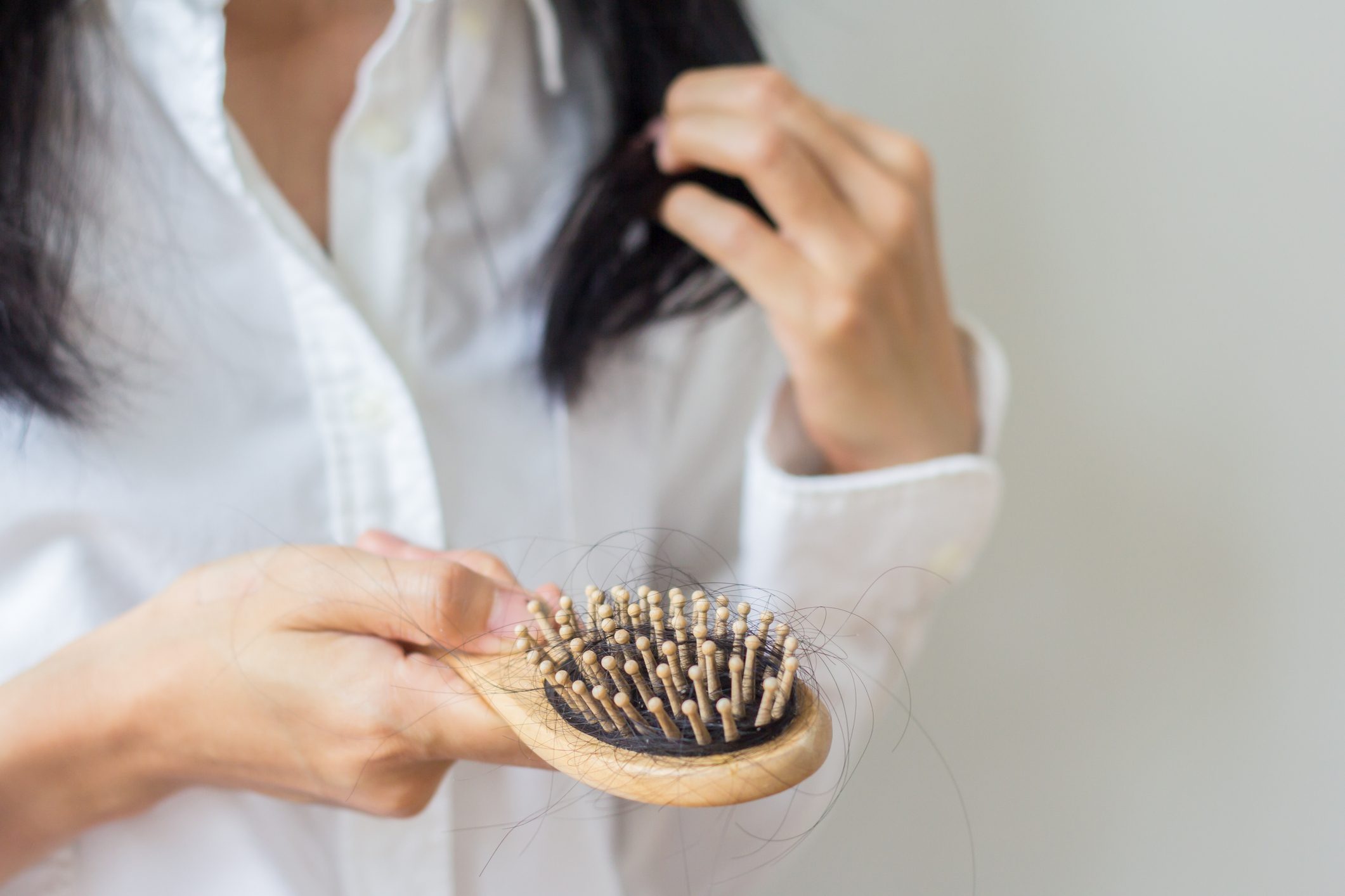 close up of hair brush