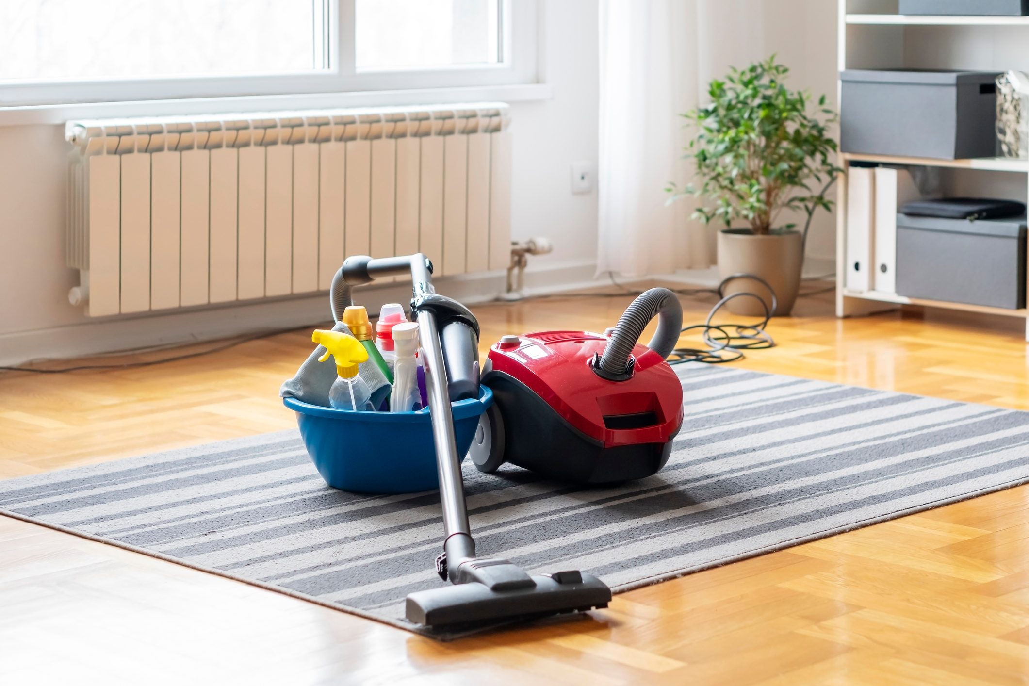 vacuum cleaner in living room