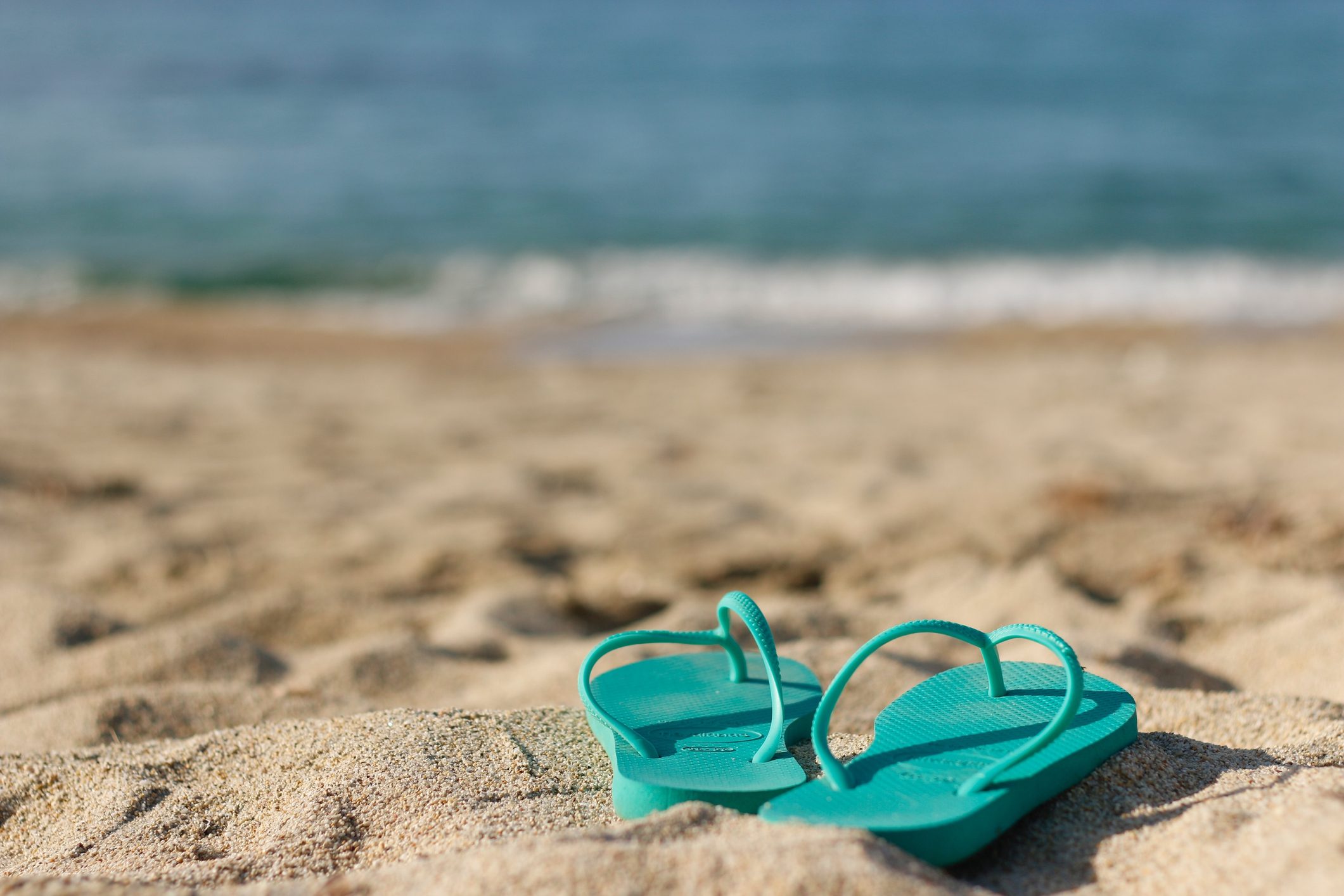 flip flops on the beach