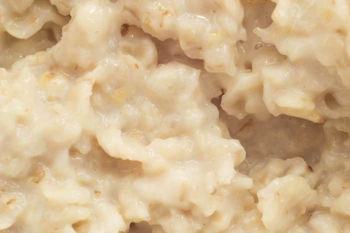 Boiled oat porridge, macro photography, prepared