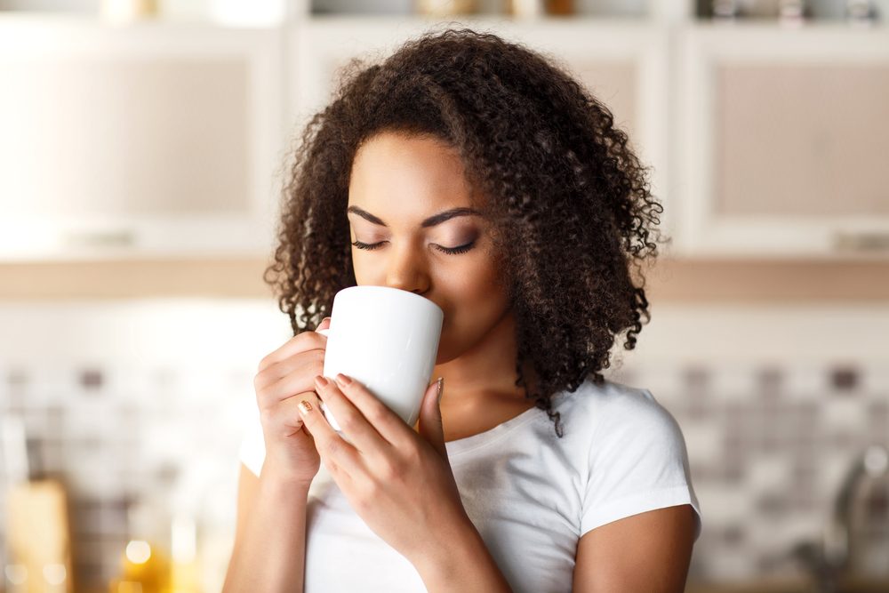 woman drinking tea