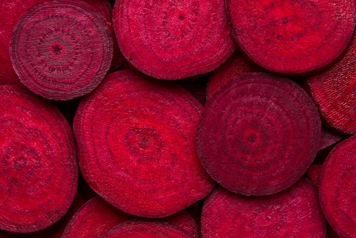 Beetroot slice closeup. Beetroot slice background. Beetroot