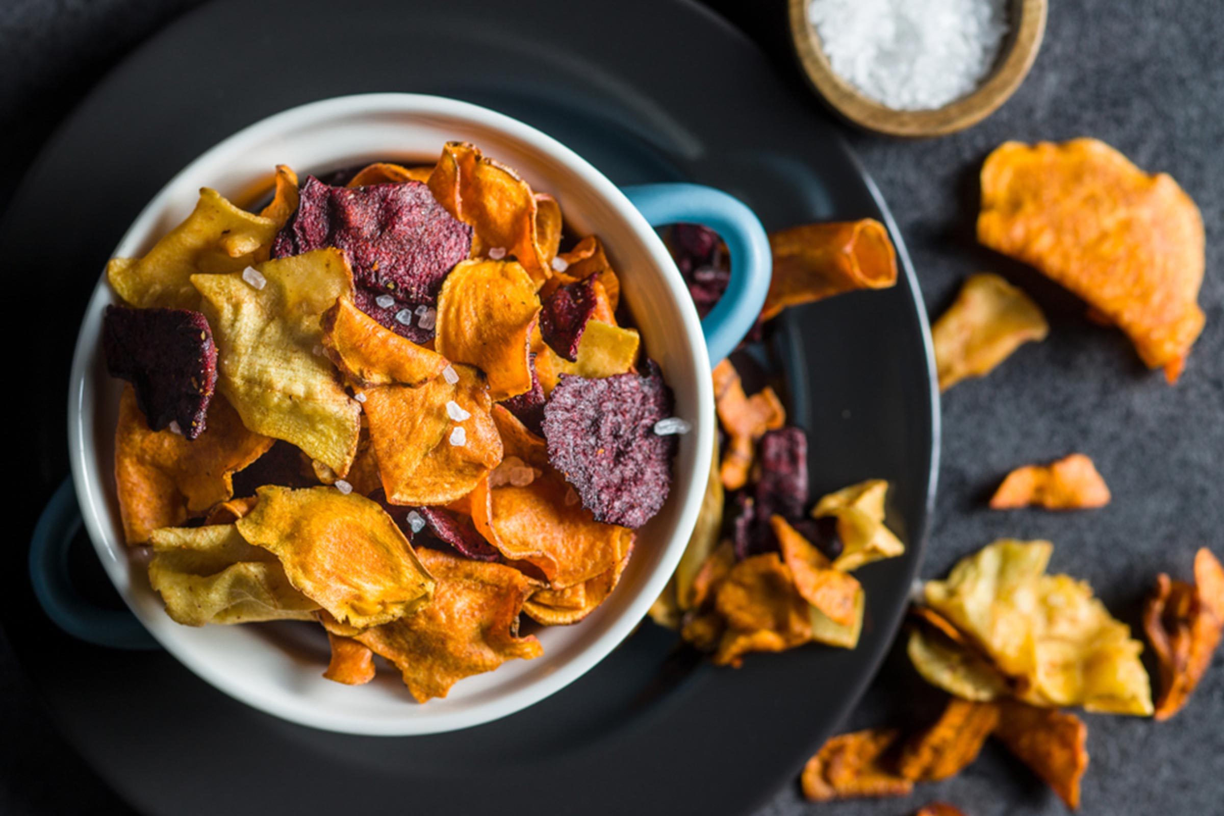bowl of veggie chips