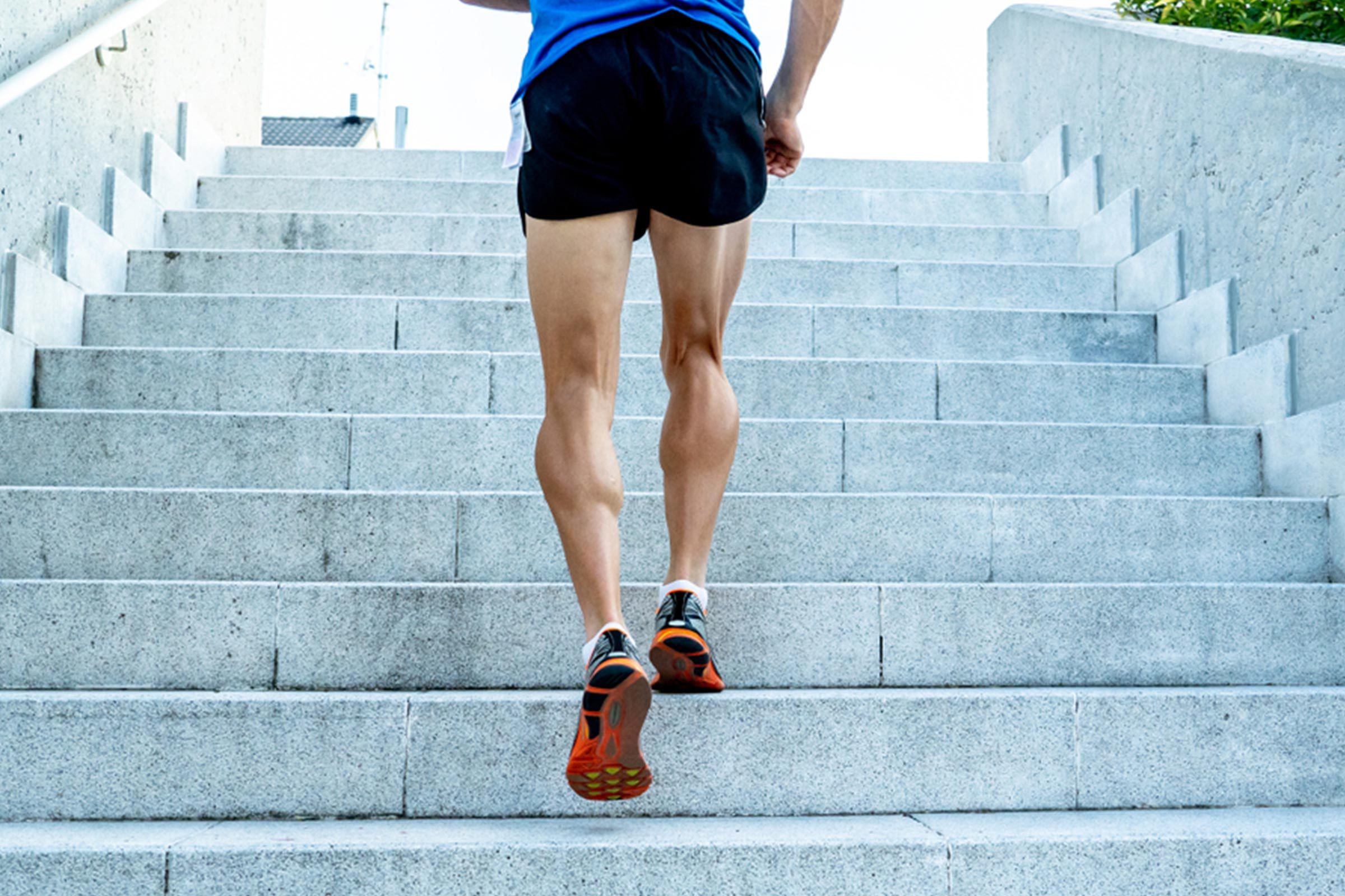 man exercising walking steps brain health