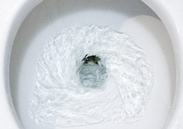 Toilet, Flushing Water, close up