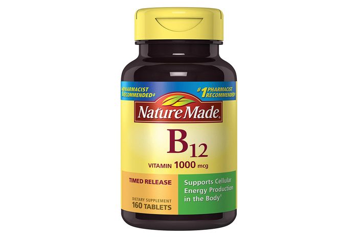 Bottle of NatureMade b12 vitamins