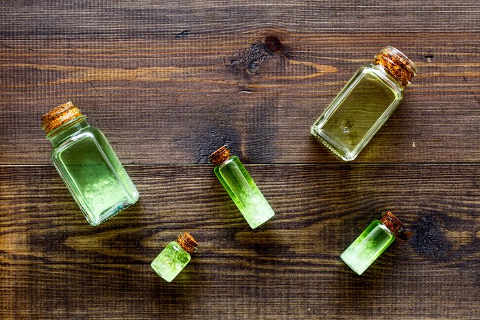 tea tree oil in bottles