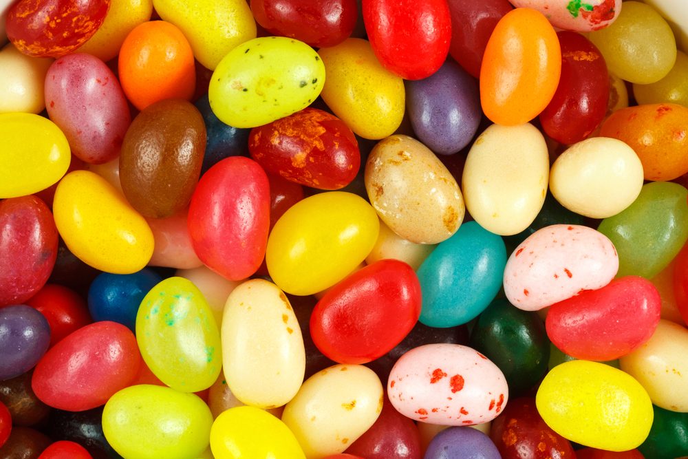 Close up of assorted multicolored jelly beans 