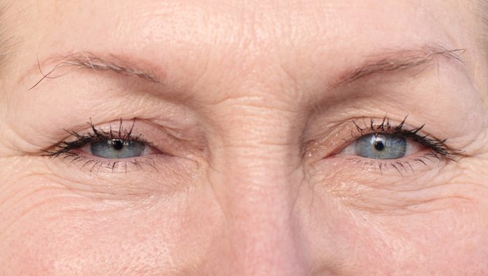old woman blue eyes close up