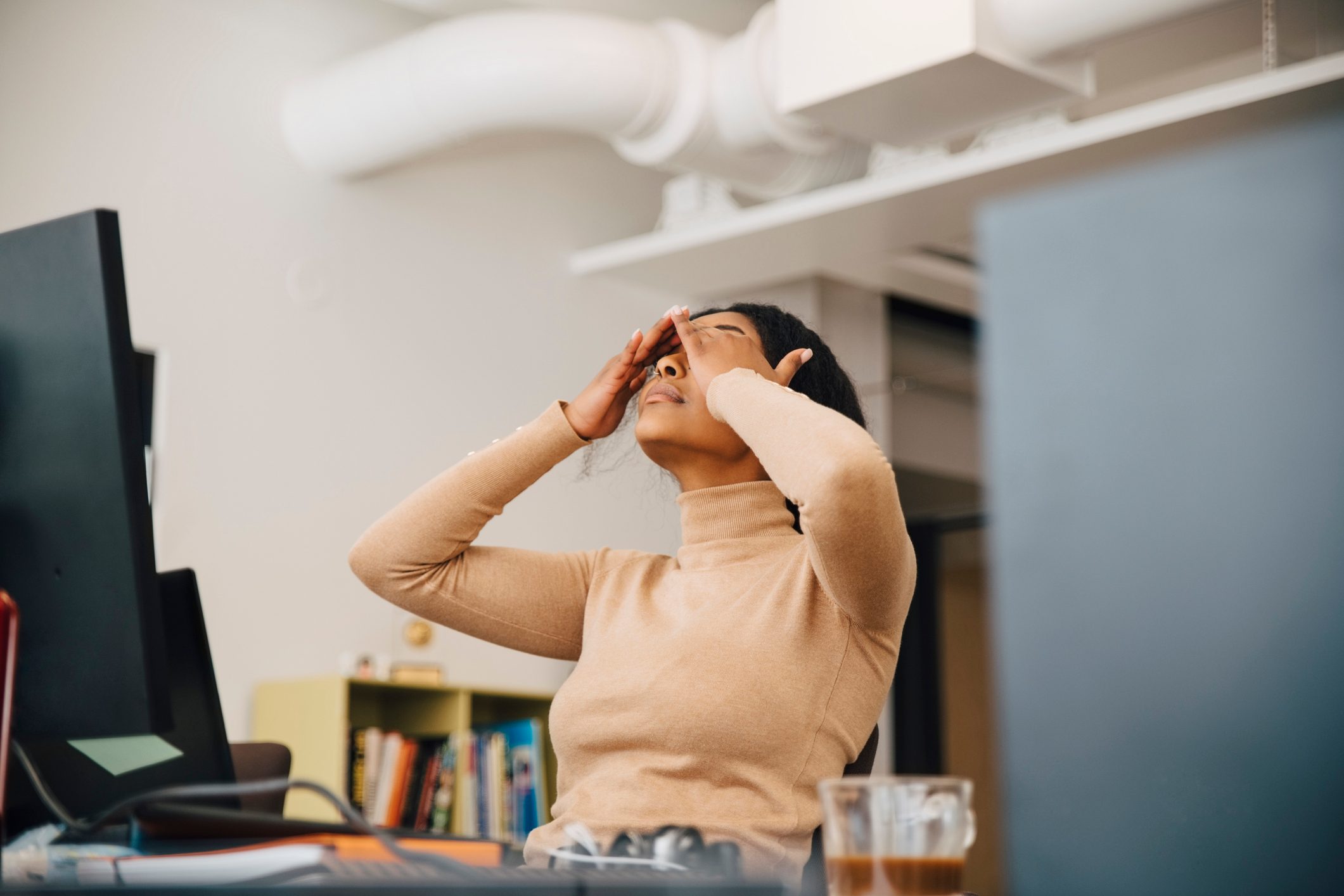 frustrated woman at work