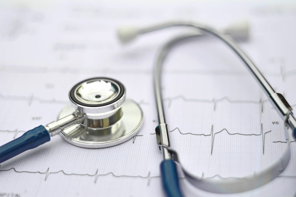 Stethoscope and electrocardiogram (ECG, EKG)