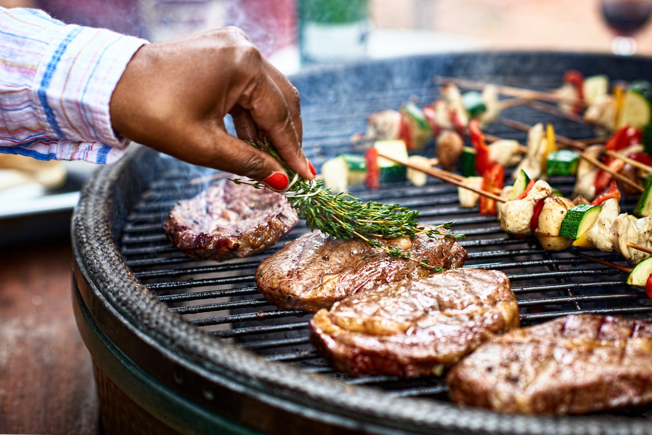 steak on the grill