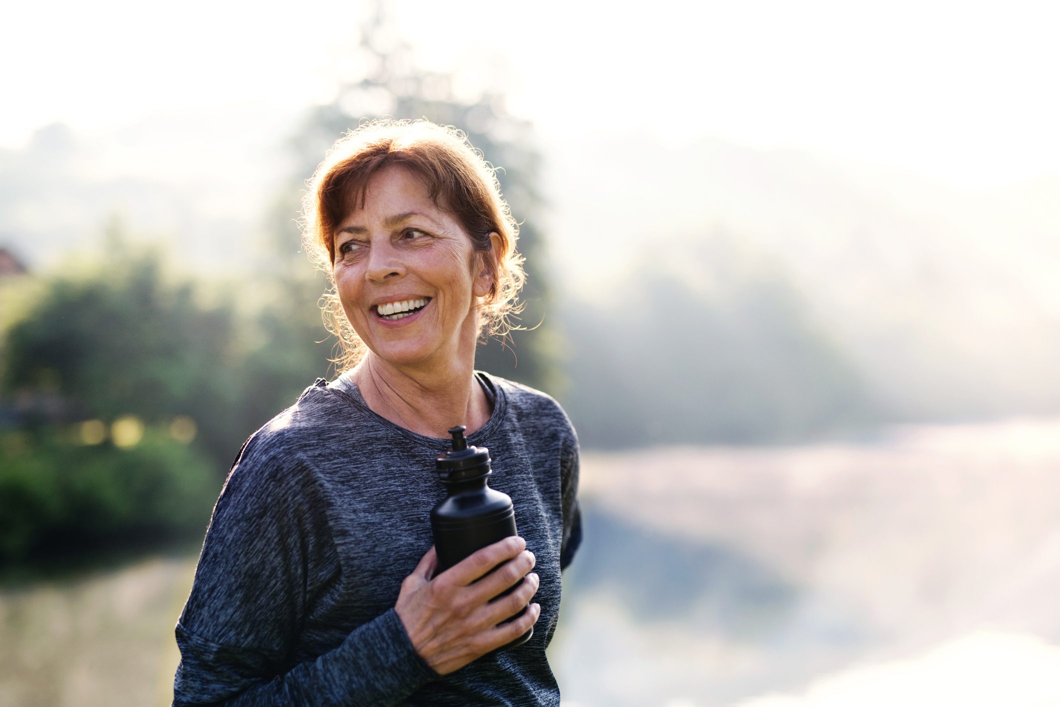 woman exercising outside