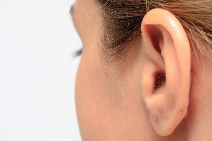 Close up of woman's ear