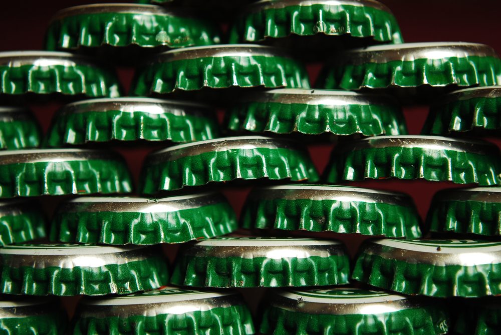 pile of green beer caps