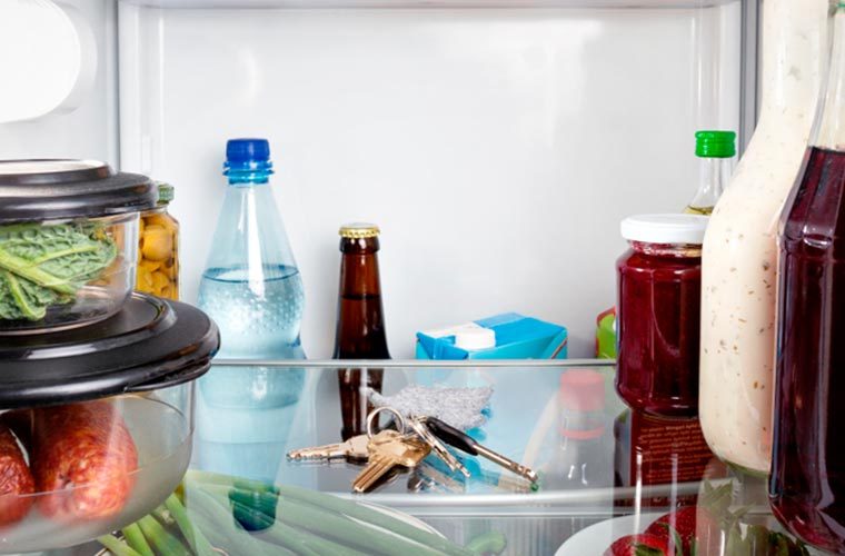 Keys in refrigerator