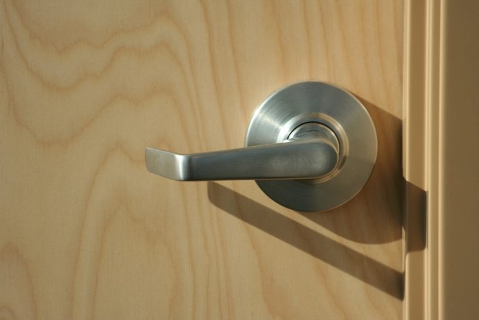 modern door handle in office/ hospital