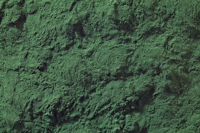 Bakcground of spirulina algae powder