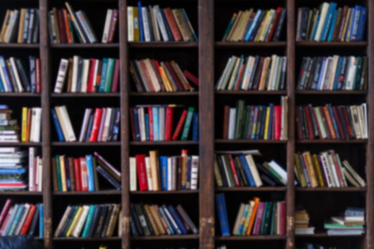 bookshelves packed with books