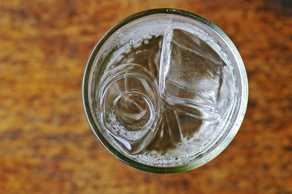 glass of ice water