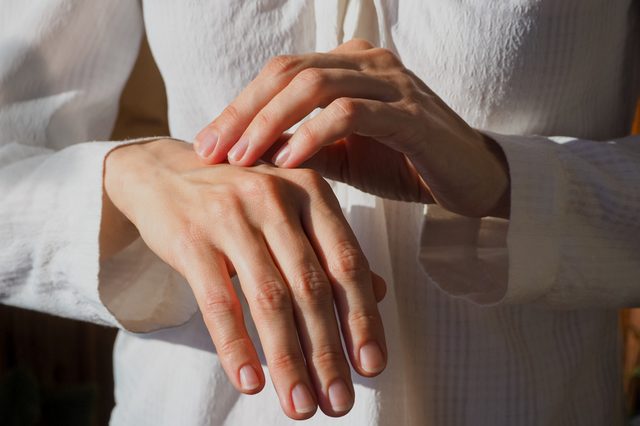 Skin care hands.