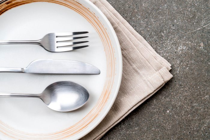 Plate and silverware