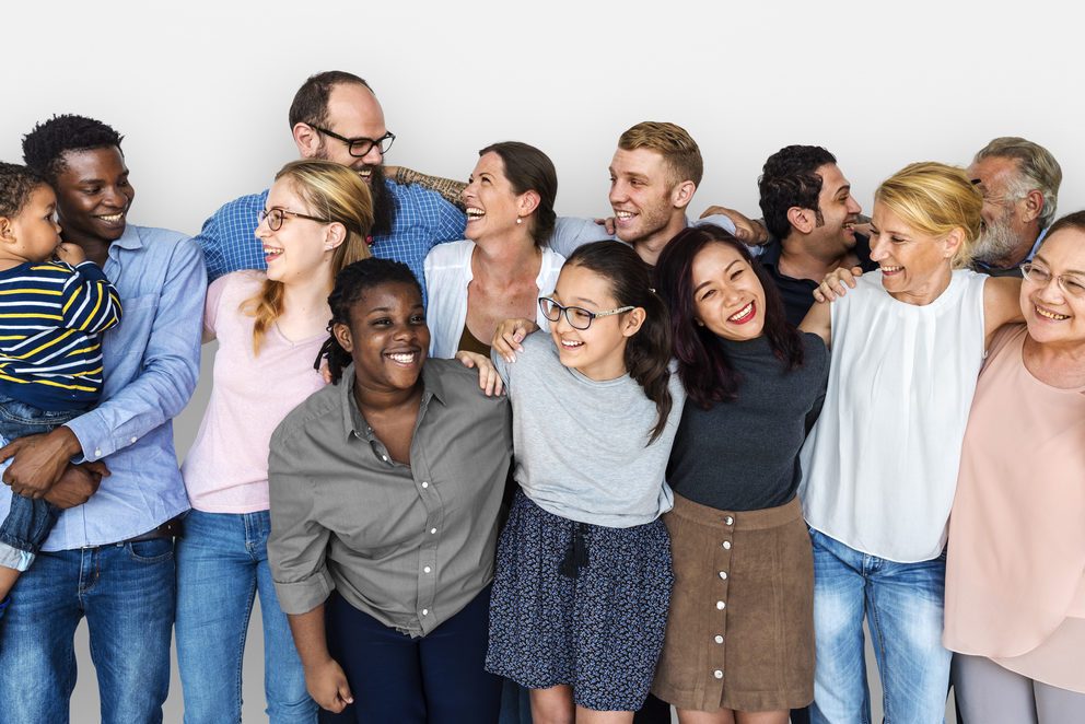 Diverse Group of People Together Studio Portrait