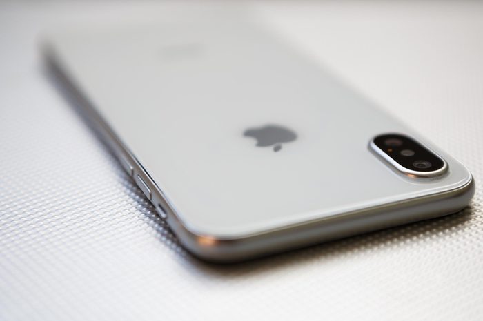 Apple iPhone lying face-down